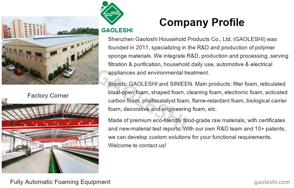 GaoLeshi polymer polyurethane foam manufacturer | filter foam, cleaning sponge, OEM/ODM foam supplier PU filter sponge tube 6