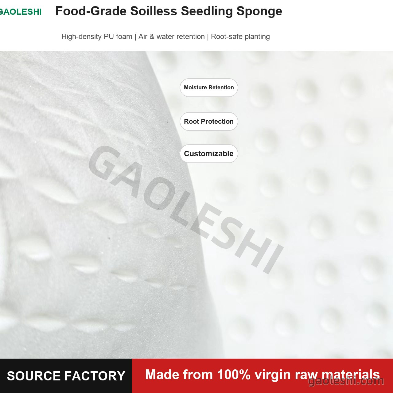 Food-grade soilless seedling sponge - hero Food-grade soilless seedling sponge - hero